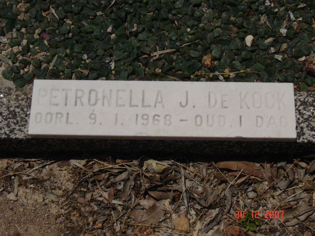 KOCK Petronella J., de 1968-1968