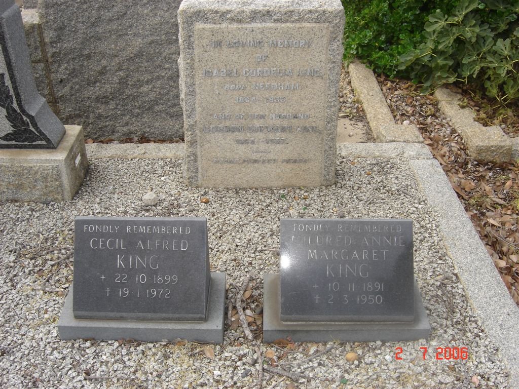 KING Cecil Alfred 1899-1972, KING Mildred Annie Margaret 1891-1950