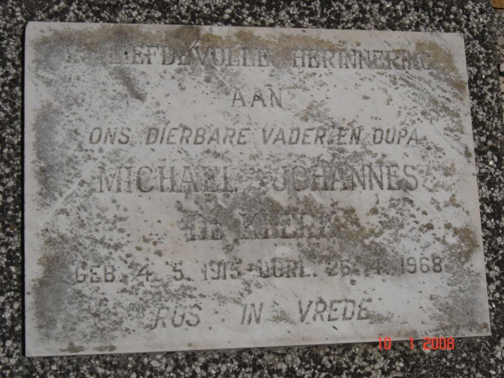 KLERK Michael Johannes, de 1915-1968