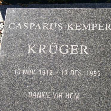 KRUGER Casparus Kemper 1912-1995