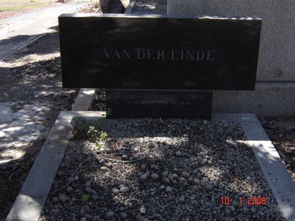 LINDE Hendrik Leonardus Petrus, van der 1888-1968