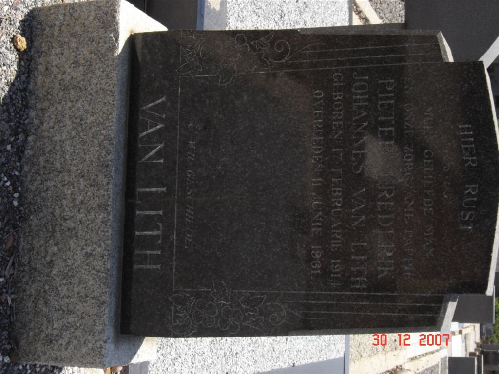 LITH Pieter Frederik Johannes, van 1911-1961