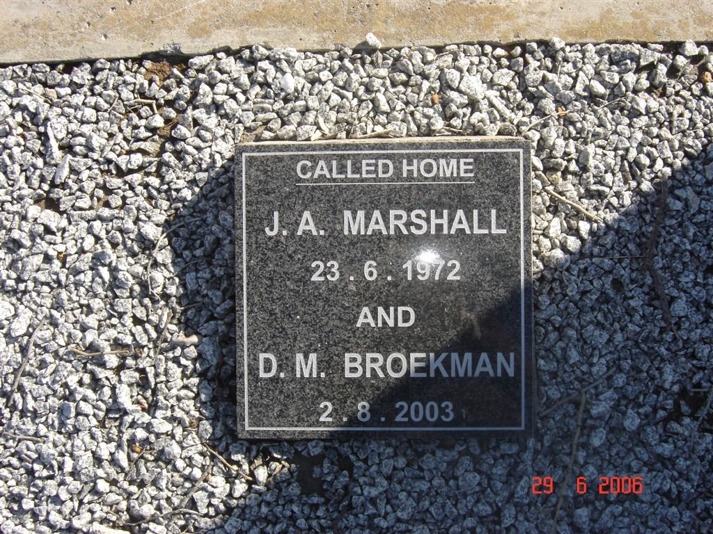 MARSHALL J.A. –1972 &amp; D.M. BROEKMAN -2003