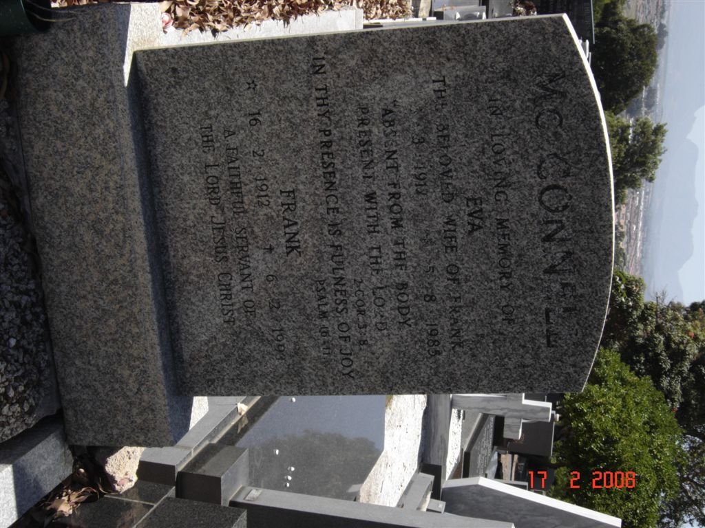 McCONNELL Frank 1912-1993 &amp; Eva 1919-1985