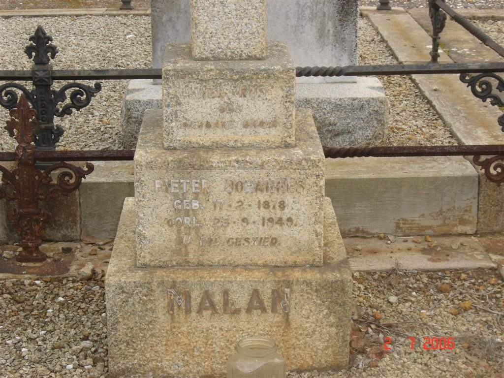 MALAN Pieter Johannes 1878-1949