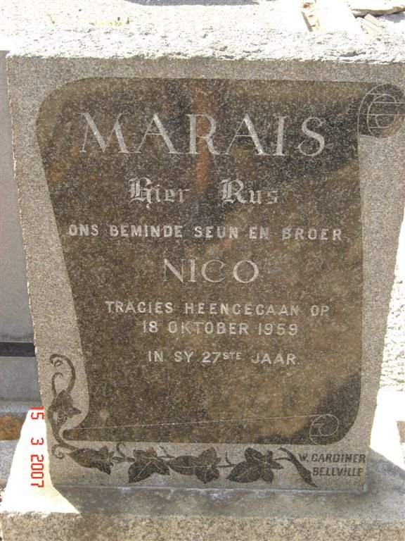 MARAIS Nico -1959