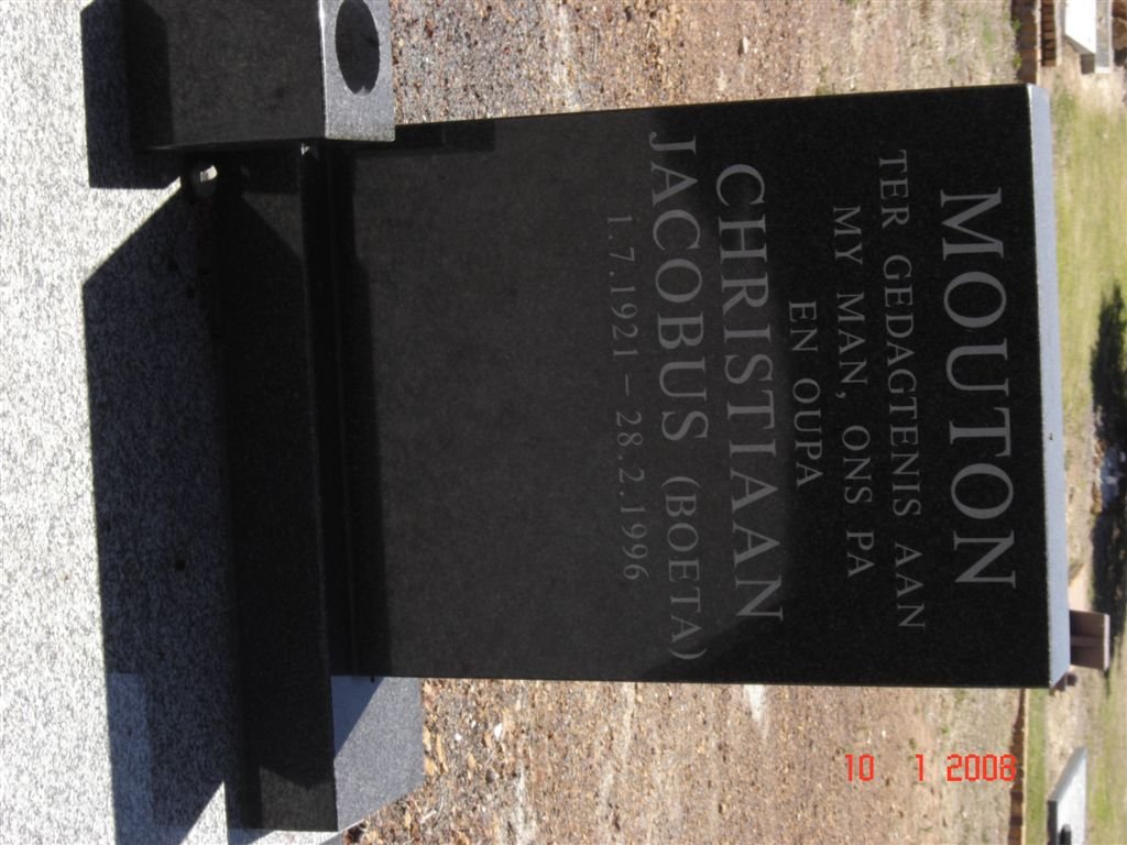 MOUTON Christiaan Jacobus 1921-1996