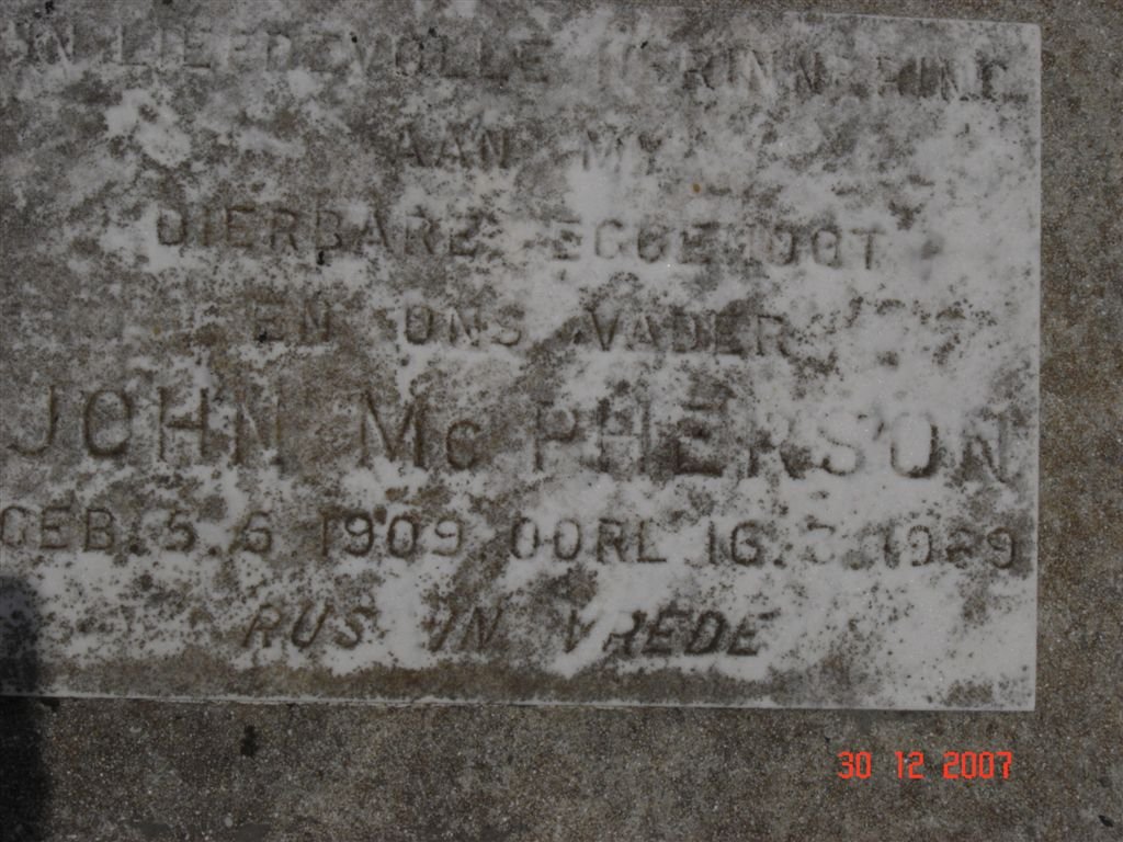 McPHERSON John 1909-1989