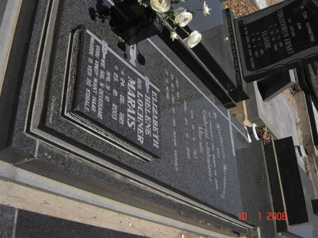 MARAIS Gabriel Johannes 1917-1990 &amp; Elizabeth Helene LOCHNER 1921-2003