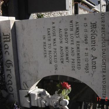 MacGREGOR Melanie Ann 1969-1985