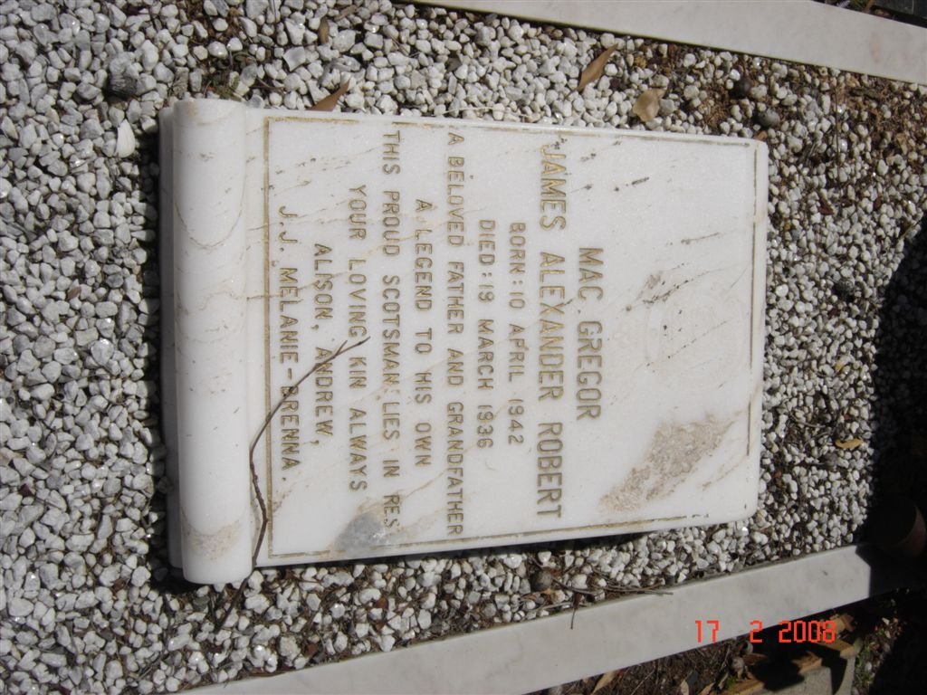 MacGREGOR James Alexander Robert 1942-1936