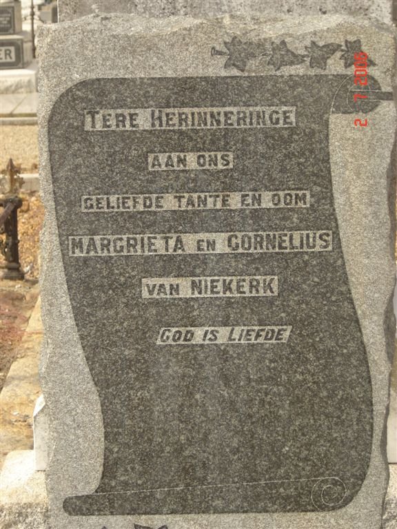 NIEKERK Cornelius, van &amp; Magrieta