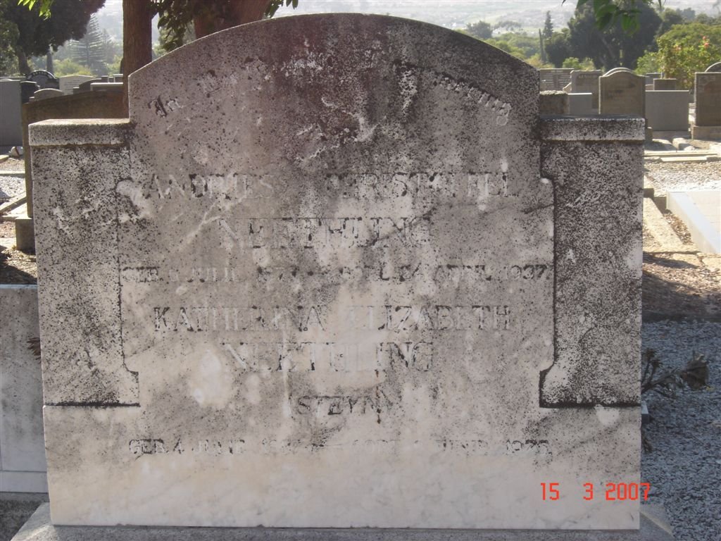 NEETHLING Andries Christoffel 1873-1937 &amp; Katharina Elizabeth STEYN 1887-1975
