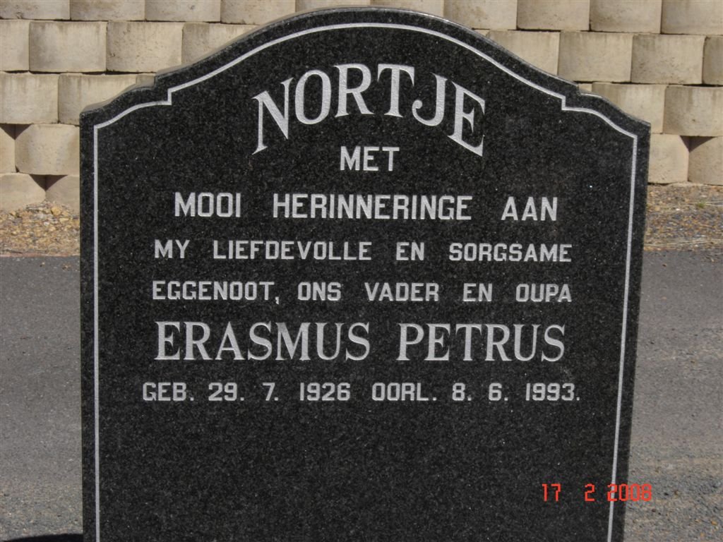 NORTJE Erasmus Petrus 1926-1993
