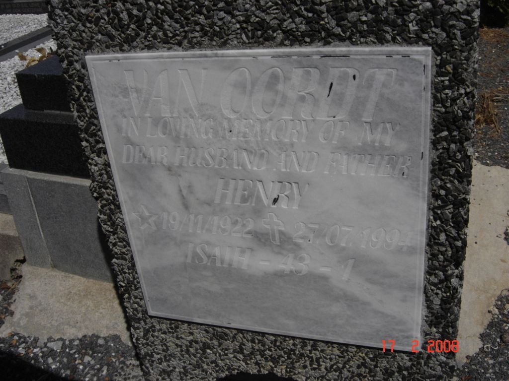 OORDT Henry, van 1922-1994