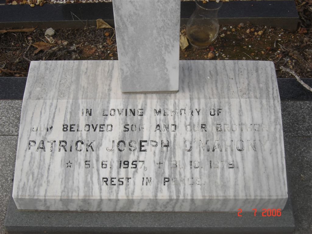 O’MAHONY Patrick Joseph 1957-1975