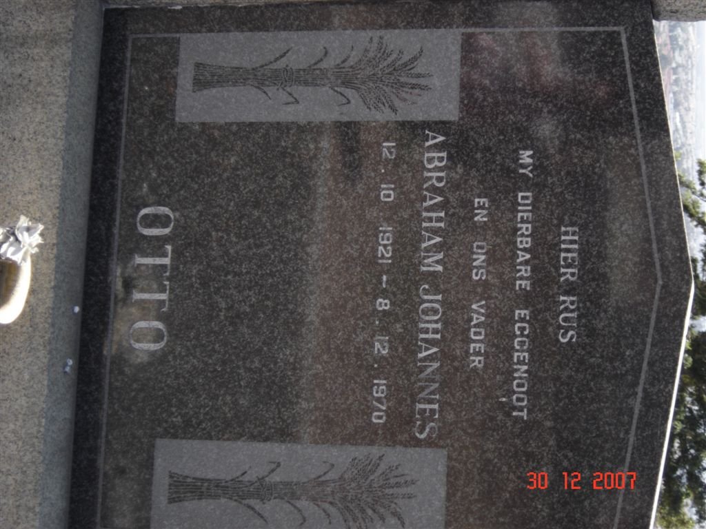 OTTO Abraham Johannes 1921-1970