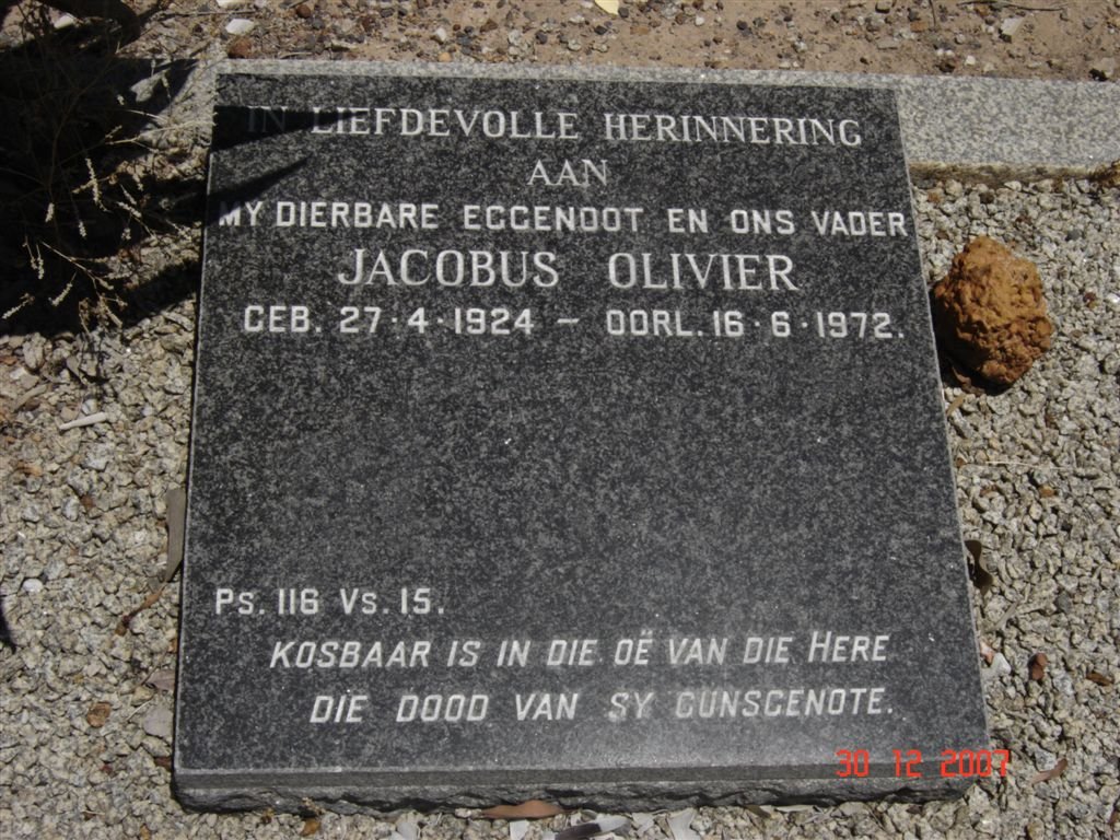 OLIVIER Jacobus 1924-1972