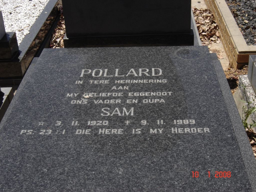 POLLARD Sam 1920-1989
