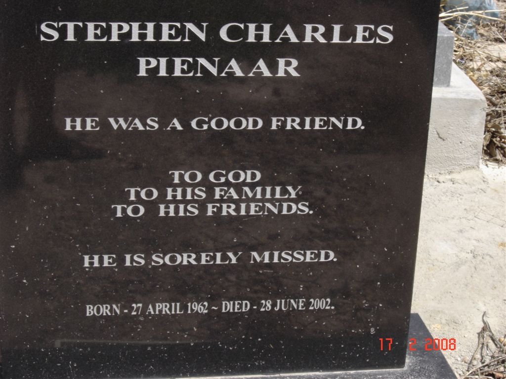 PIENAAR Stephen Charles 1962-2002