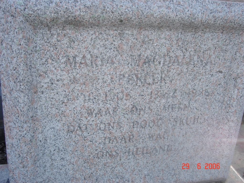PEPLER Maria Magdalena 1905-1985