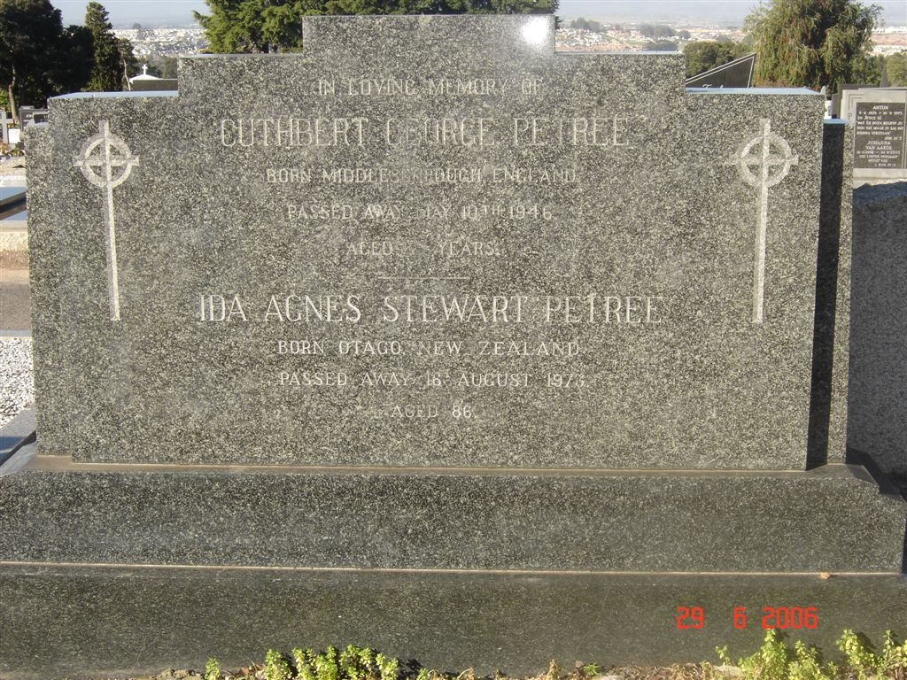 PETREE Cuthbert George –1946 &amp; Ida Agnes Stewart -1973