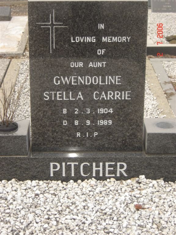 PITCHER Gwendoline Stella Carrie 1904-1989