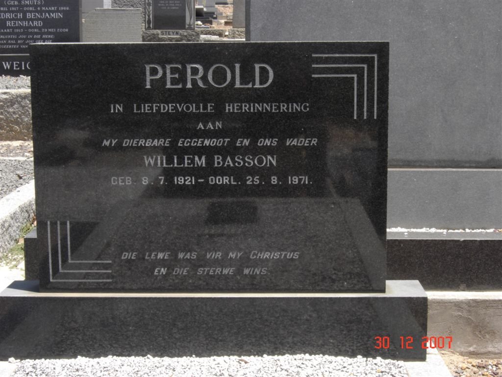 PEROLD Willem Basson 1921-1971