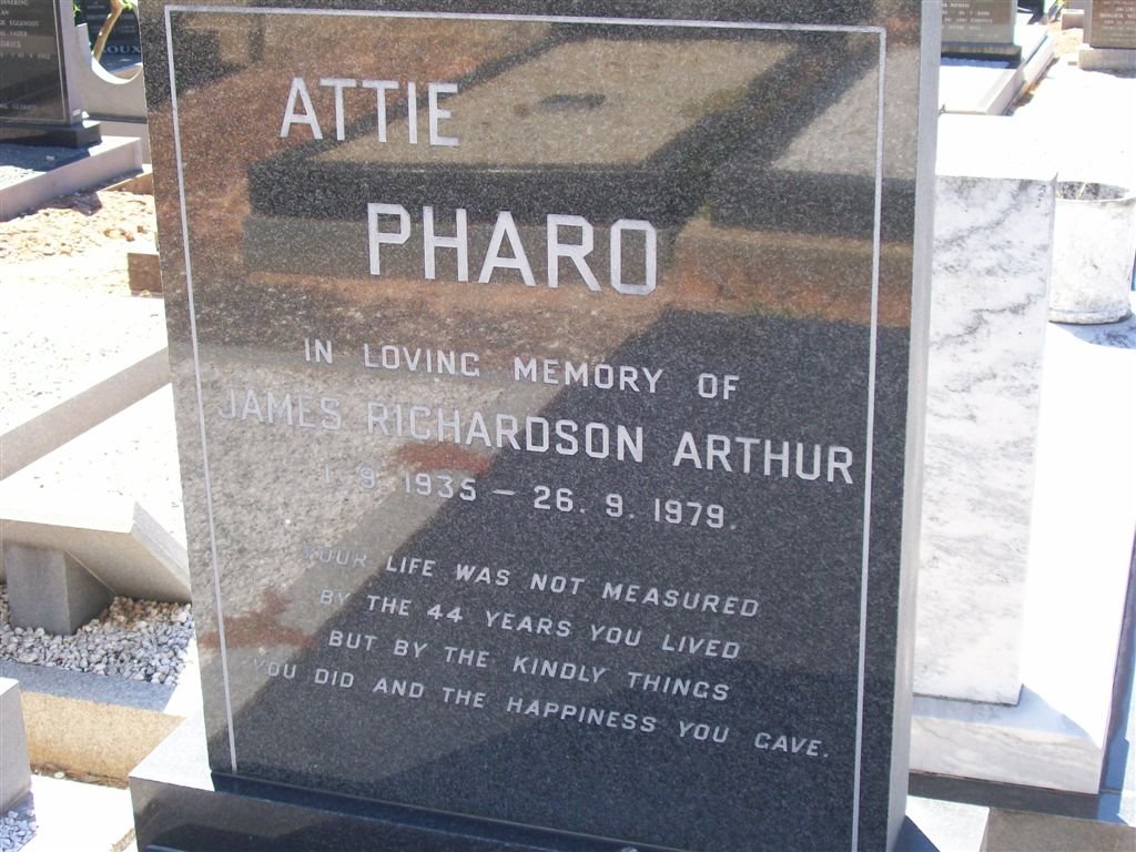 PHARO James Richardson Arthur 1935-1979
