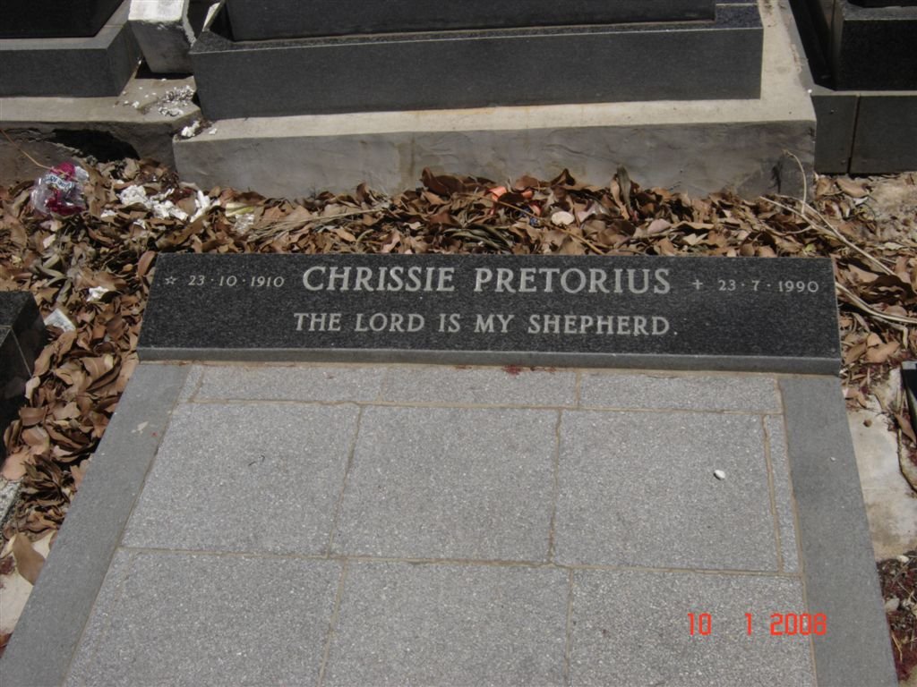 PRETORIUS Chrissie 1910-1990