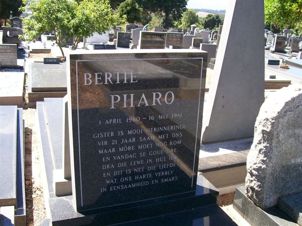 PHARO Bertie 1960-1981