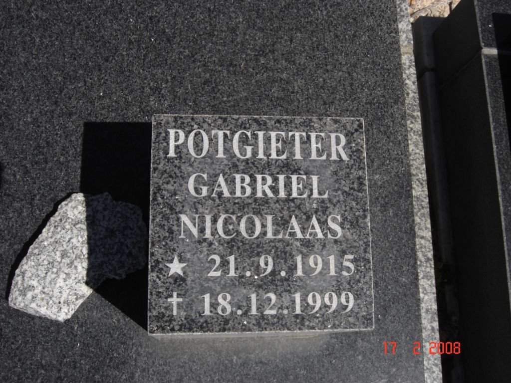 POTGIETER Gabriel Nicolaas 1915-1999