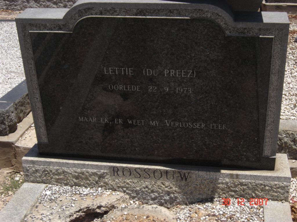 ROSSOUW Lettie nee DU PREEZ -1973