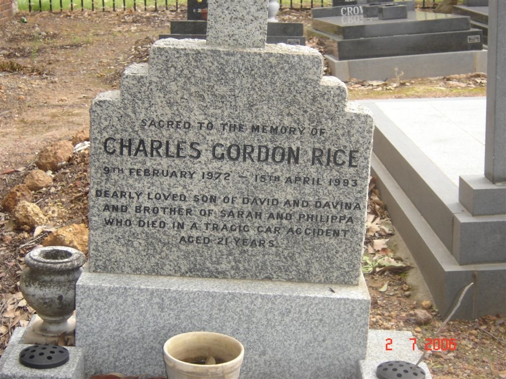 RICE Charles Gordon 1972-1993