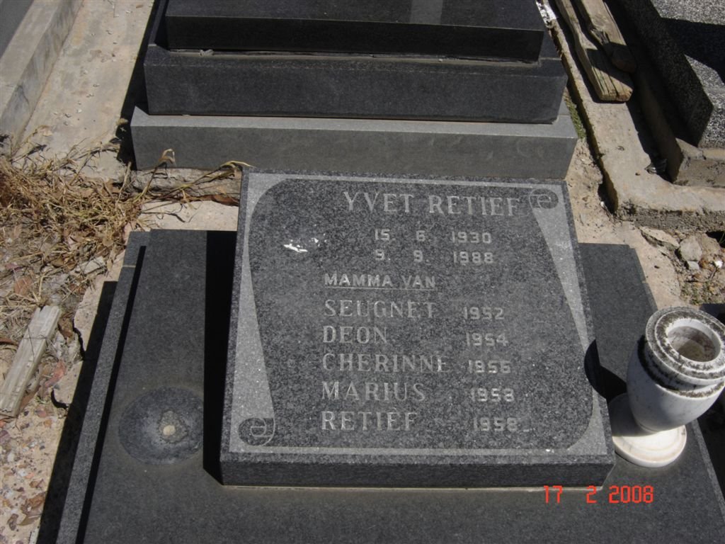 RETIEF Yvet 1930-1988