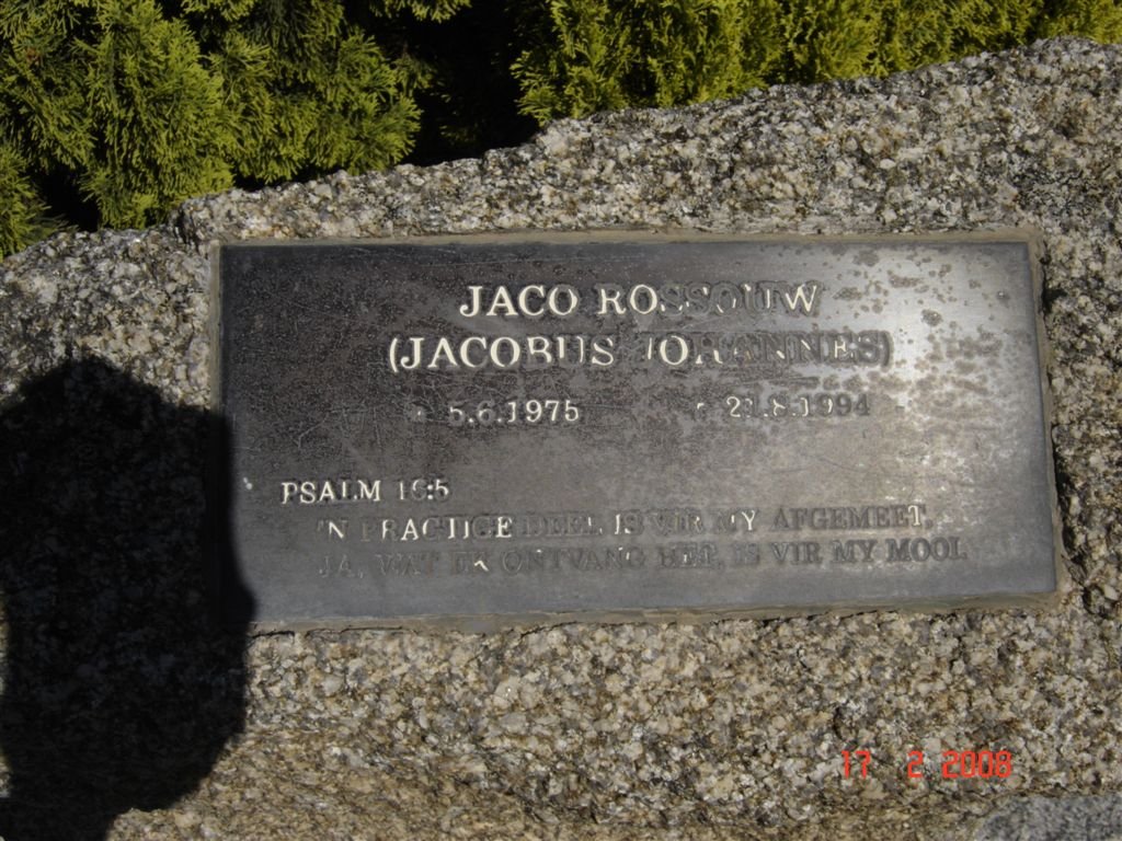 ROSSOUW Jacobus Johannes 1975-1994