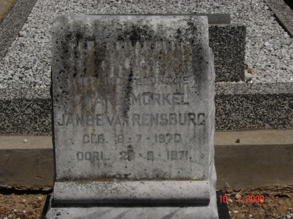 RENSBURG Charl Morkel, Janse van 1970-1971