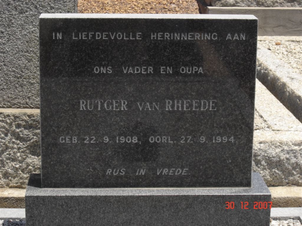 RHEEDE Rutger, van 1908-1994