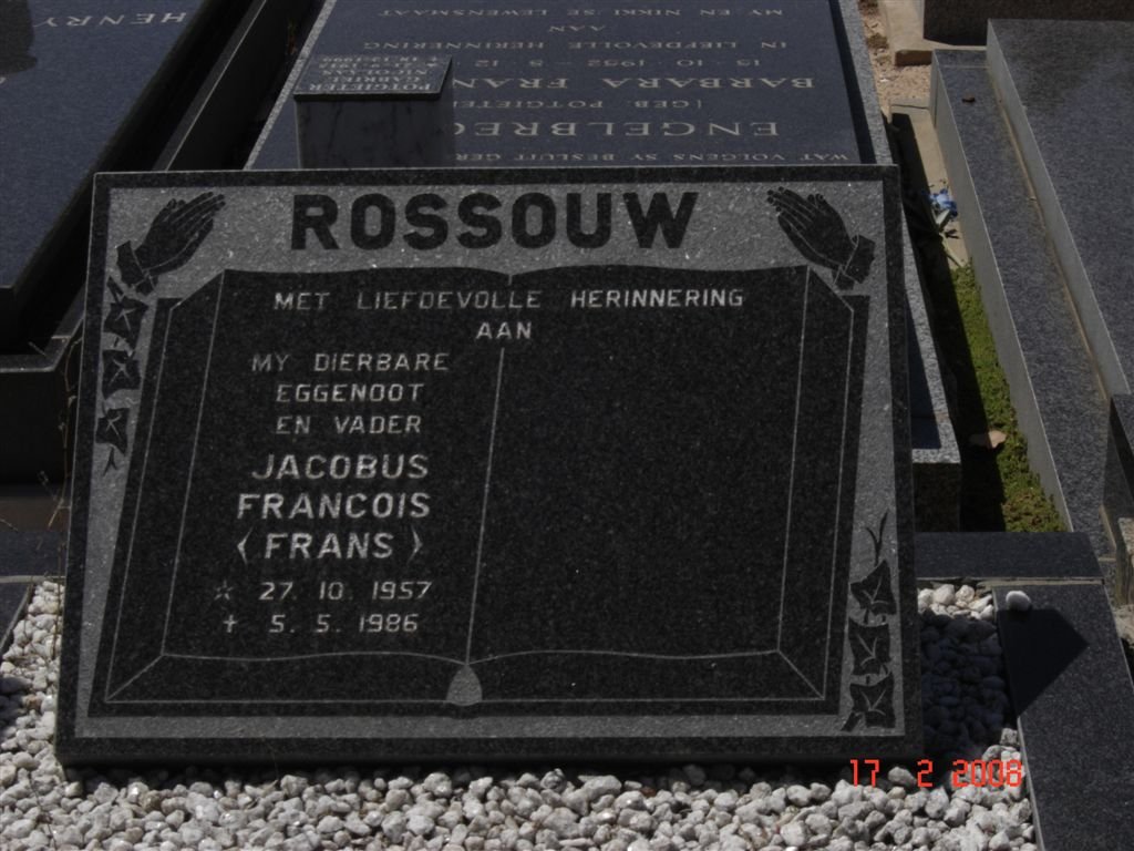 ROSSOUW Jacobus Francois 1957-1986