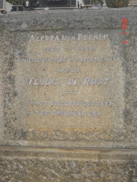 REENEN Aletta, van 1867-1939