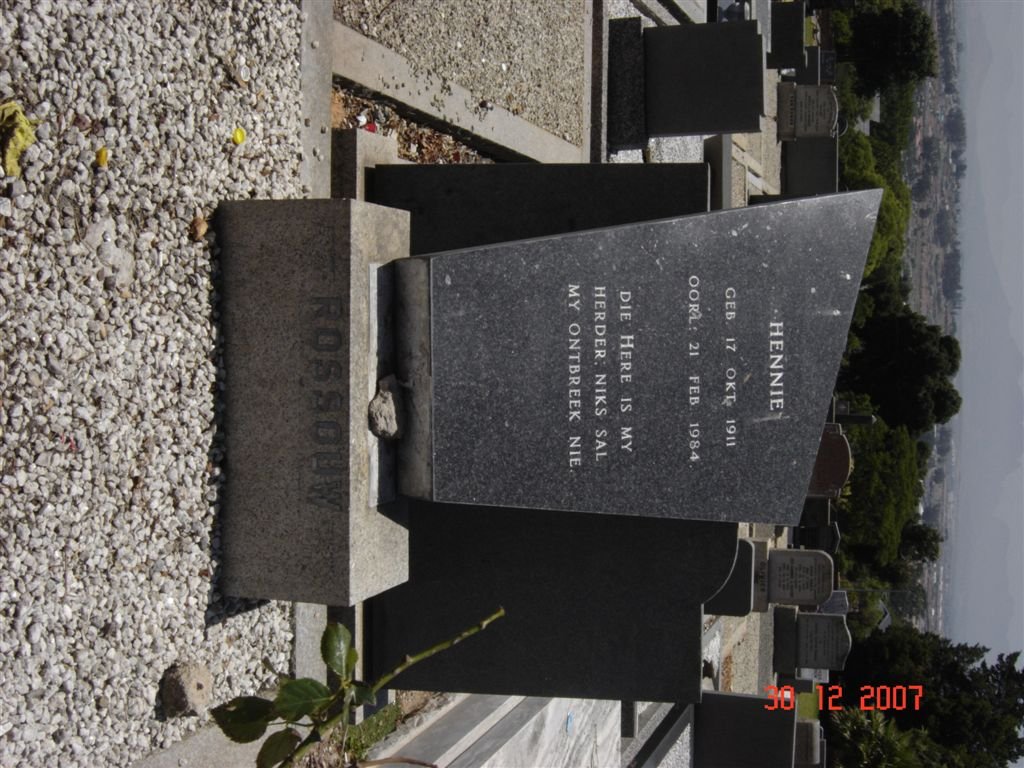 ROSSOUW Hennie 1911-1984