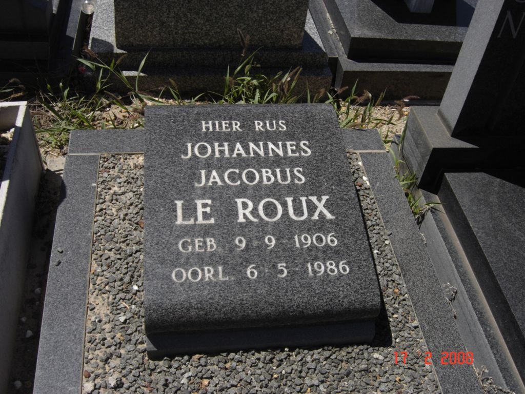 ROUX Johannes Jacobus, le 1906-1986