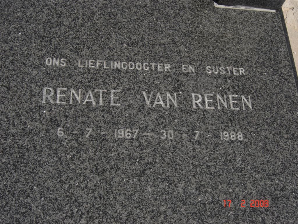 RENEN Renate, van 1967-1988