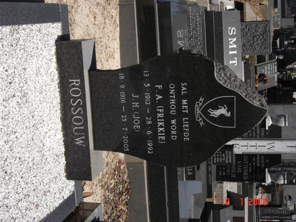 ROSSOUW F.A. 1912-1992 :: ROSSOUW J.H. 1916-2005