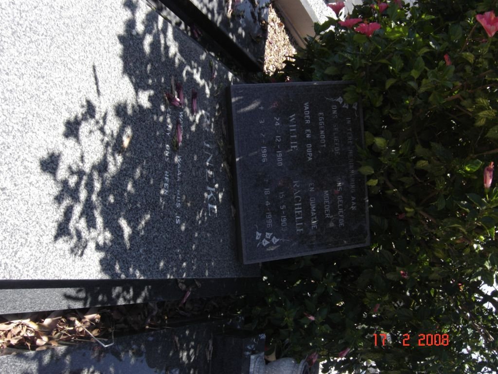 REINEKE Willie 1900-1986 &amp; Rachelle 1903-1996