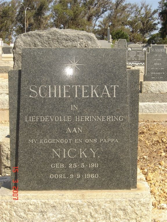 SCHIETEKAT Nicky 1911-1960