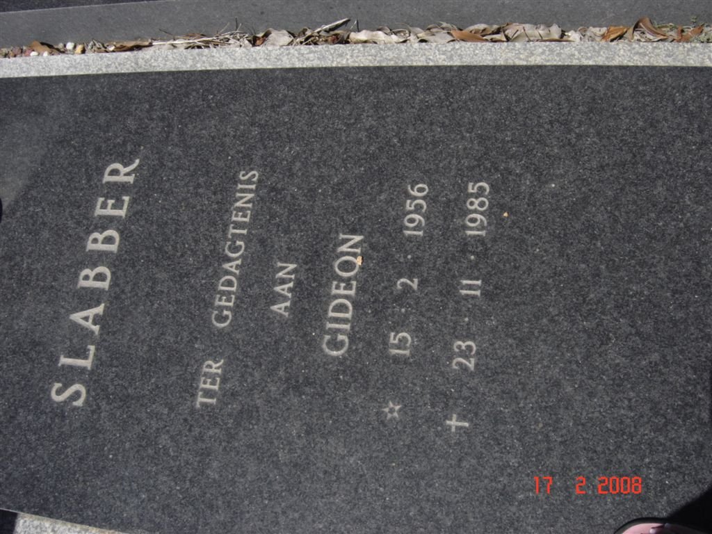 SLABBER Gideon 1956-1985