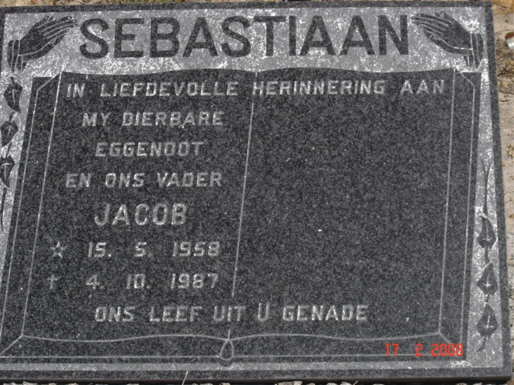 SEBASTIAAN Jacob 1958-1987