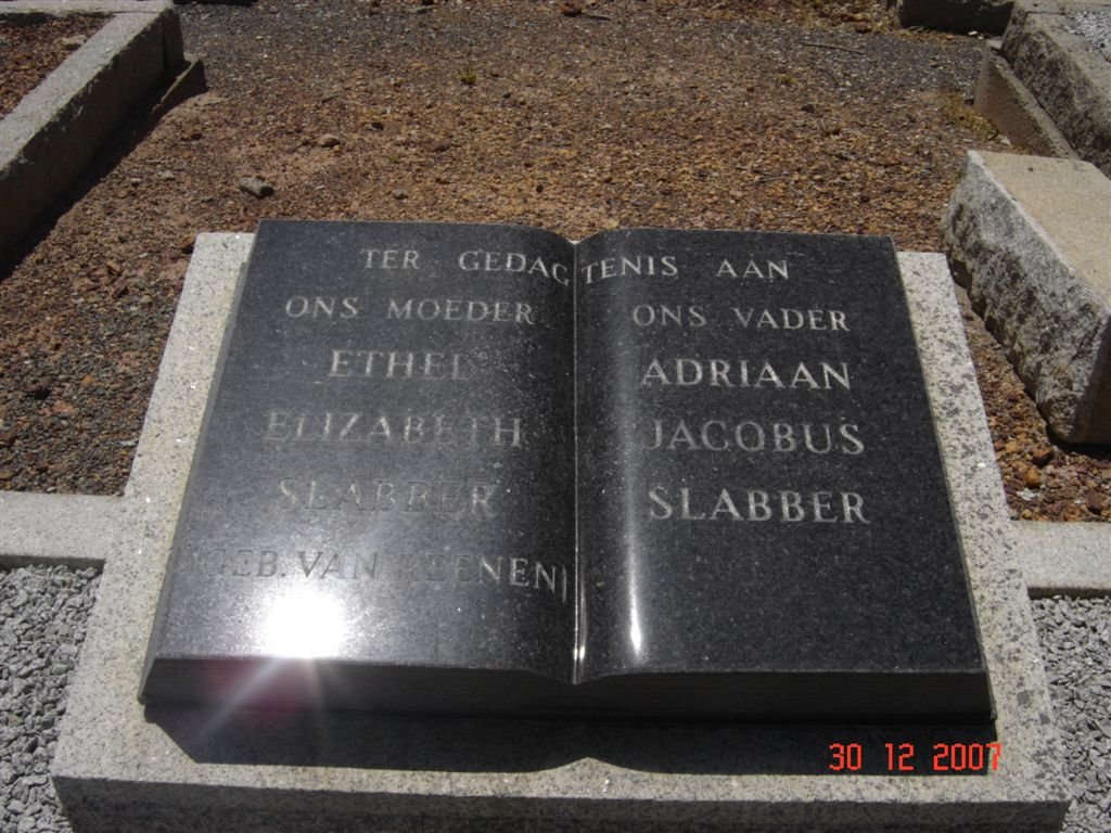 SLABBER Adriaan Jacobus &amp; Ethel Elizabeth VAN REENEN