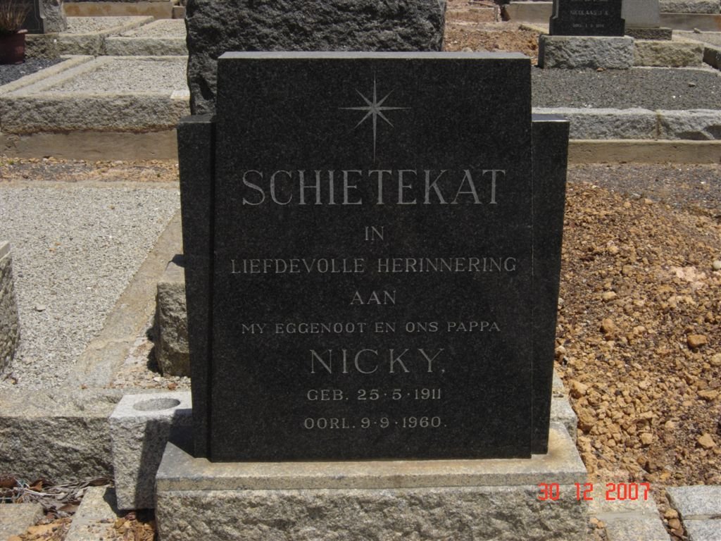 SCHIETEKAT Nicky 1911-1960